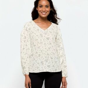 West Kei White Blouse with Black Dots